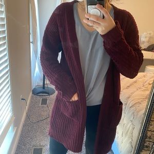 Love Tree Burgundy Cardigan